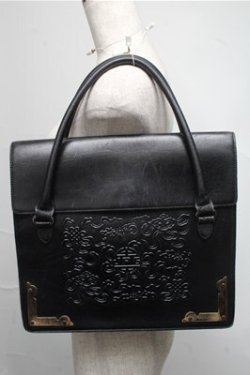 画像1: Jean Paul GAULTIER / ロゴ型押しレザーバッグ  黒 S-25-06-27-007-GO-BG-AS-ZS