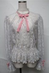 Angelic Pretty / Lacy Girlブラウス  グレー S-25-06-27-011-AP-BL-HR-ZS