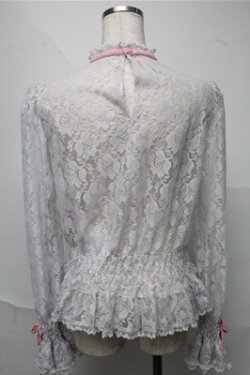 画像2: Angelic Pretty / Lacy Girlブラウス  グレー S-25-06-27-011-AP-BL-HR-ZS