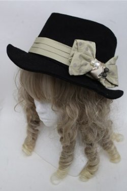 画像1: axes femme / 水玉リボンフェルトハット  黒 S-25-06-27-003-AX-AC-HR-ZS