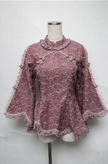 画像1: Hinana Queena / 菫の秘め事 チャイナ風姫袖トップス S パープル S-25-06-27-035-LO-TO-SZ-ZT040 (1)