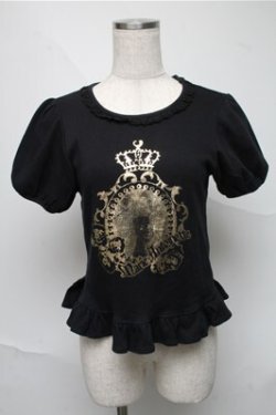 画像1: BABY,THE STARS SHINE BRIGHT / マリー・アントワネットTシャツ  黒 S-25-06-27-036-BA-OP-HR-ZS