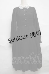 m petit by misako / レース襟プリーツワンピース  黒 S-25-07-01-041-LO-OP-HR-ZS