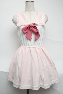 画像1: TRALALA / セーラーワンピース  ピンク S-25-07-01-043-LO-OP-AS-ZS