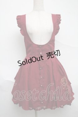 画像1: LIZ LISA / 後ろリボン刺繍ジャンスカ  ワイン S-25-07-01-046-LO-OP-AS-ZS