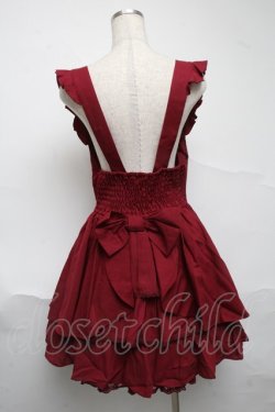 画像2: LIZ LISA / 後ろリボン刺繍ジャンスカ  ワイン S-25-07-01-046-LO-OP-AS-ZS