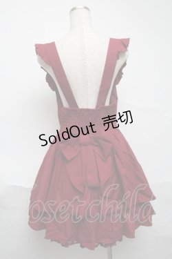 画像2: LIZ LISA / 後ろリボン刺繍ジャンスカ  ワイン S-25-07-01-046-LO-OP-AS-ZS