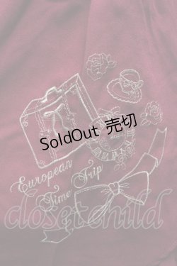 画像3: LIZ LISA / 後ろリボン刺繍ジャンスカ  ワイン S-25-07-01-046-LO-OP-AS-ZS