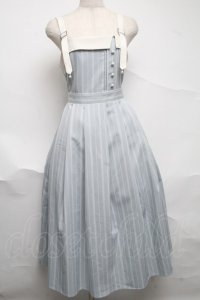 axes femme / 蝶刺繍リボンストライプジャンスカ  サックス S-25-07-01-048-AX-SK-AS-ZI