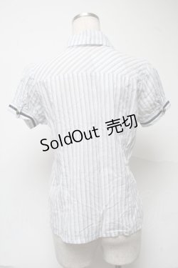 画像2: Blue rouge / 半袖ブラウス  白ｘ青 S-25-07-01-006-CA-TO-AS-ZS