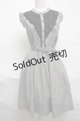 axes femme / ベルト付チェック柄ワンピース  グレー S-25-07-01-052-AX-OP-HR-ZS