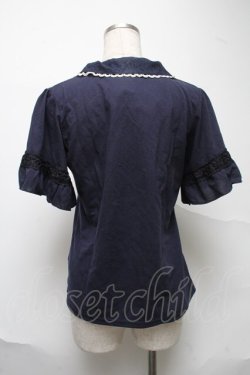 画像2: axes femme / ネコ刺繍ポロシャツ  紺 S-25-07-01-008-AX-TO-HR-ZS