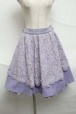 画像1: axes femme POETIQUE / サス付きサイド編み下げスカート  ラベンダー S-25-07-01-065-AX-SK-AS-ZS