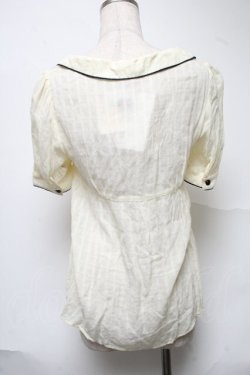 画像2: Blue rouge / 半袖ブラウス  オフ S-25-07-01-001-CA-TO-AS-ZS