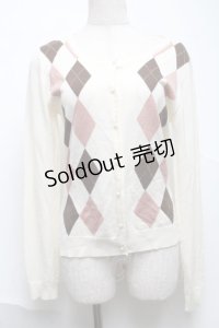 Ank Rouge / アーガイルカーディガン  オフ S-25-07-01-018-CA-TO-AS-ZS