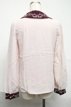画像2: Secret Honey / 刺繍襟ブラウス  ピンクｘワイン S-25-07-01-023-CA-TO-AS-ZS