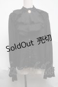 axes femme kawaii / ジャボ付きブラウス  黒 S-25-07-01-026-AX-BL-AS-ZS
