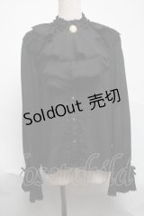 axes femme kawaii / ジャボ付きブラウス  黒 S-25-07-01-026-AX-BL-AS-ZS