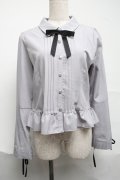 axes femme POETIQUE / レースアップデザインブラウス  グレー S-25-07-01-027-AX-BL-AS-ZS