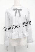 axes femme POETIQUE / レースアップデザインブラウス  グレー S-25-07-01-027-AX-BL-AS-ZS