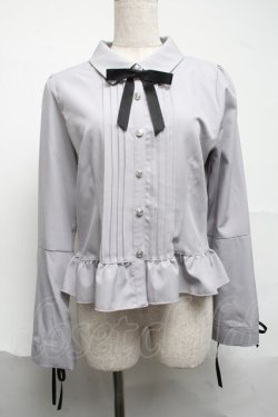 画像1: axes femme POETIQUE / レースアップデザインブラウス  グレー S-25-07-01-027-AX-BL-AS-ZS