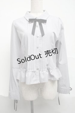 画像1: axes femme POETIQUE / レースアップデザインブラウス  グレー S-25-07-01-027-AX-BL-AS-ZS