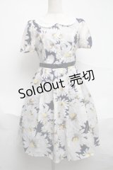 Emily Temple cute / グランデマーガレットパフワンピース  ネイビー S-25-07-01-028-ET-OP-HR-ZS