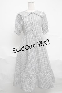 m petit by misako / ギンガムチェックワンピース  黒ｘ白 S-25-07-01-029-LO-OP-HR-ZS