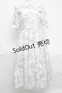 m petit by misako / トワルドジュイワンピース  オフｘブルー S-25-07-01-032-LO-OP-HR-ZS