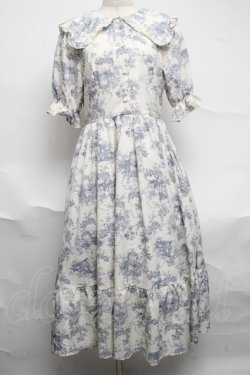 画像1: m petit by misako / トワルドジュイワンピース  オフｘブルー S-25-07-01-032-LO-OP-HR-ZS