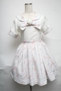 LIZ LISA / ローズプリントセーラーワンピース  白ｘピンク S-25-07-01-034-LO-OP-AS-ZS