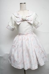 LIZ LISA / ローズプリントセーラーワンピース  白ｘピンク S-25-07-01-034-LO-OP-AS-ZS