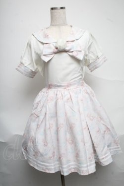 画像1: LIZ LISA / ローズプリントセーラーワンピース  白ｘピンク S-25-07-01-034-LO-OP-AS-ZS