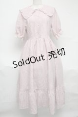 m petit by misako / ギンガムチェックワンピース  白ｘピンク S-25-07-01-037-LO-OP-HR-ZS