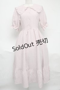 m petit by misako / ギンガムチェックワンピース  白ｘピンク S-25-07-01-037-LO-OP-HR-ZS