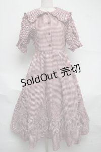 m petit by misako / ギンガムチェックワンピース  赤ｘ白 S-25-07-01-038-LO-OP-HR-ZS