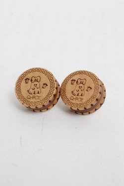 画像1: Q-pot. / Ribbon Ghost Biscuit ピアス  ベージュ S-25-07-03-001-QP-AC-AS-ZS