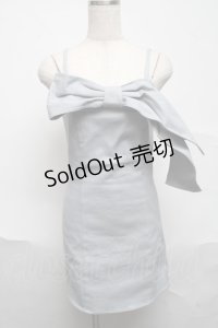 EATME / ストーンストラップリボンワンピース  サックス S-25-07-03-047-LO-OP-HR-ZS