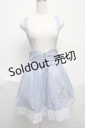 axes femme POETIQUE / トランプ刺繍サス付スカート  サックス S-25-07-03-052-AX-SK-HR-ZS