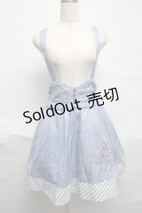 axes femme POETIQUE / トランプ刺繍サス付スカート  サックス S-25-07-03-052-AX-SK-HR-ZS