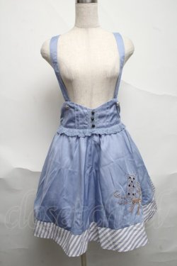 画像1: axes femme POETIQUE / トランプ刺繍サス付スカート  サックス S-25-07-03-052-AX-SK-HR-ZS
