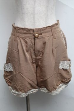 画像1: axes femme / 裾レースショートパンツ  ベージュ S-25-07-03-1048-AX-OP-AS-ZS