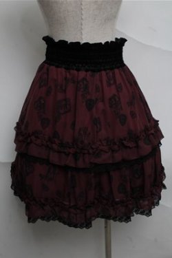 画像2: axes femme / バイカラーメルヘンスカート  ワイン S-25-07-03-1051-AX-SK-HR-ZS