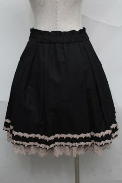 画像2: axes femme / レース付きタックスカート  黒 S-25-07-03-1055-AX-SK-HR-ZS