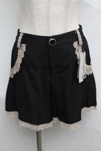 axes femme / 脇タック入りショートパンツ  黒 S-25-07-03-1056-AX-PA-AS-ZS