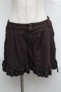 axes femme / ラメショートパンツ  ブラウン S-25-07-03-1057-AX-PA-AS-ZS