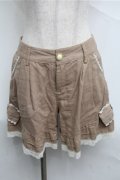 axes femme / 裾リボンショートパンツ  ベージュ S-25-07-03-1059-AX-PA-AS-ZS