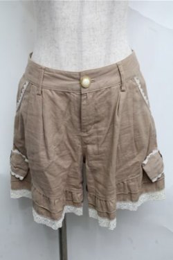 画像1: axes femme / 裾リボンショートパンツ  ベージュ S-25-07-03-1059-AX-PA-AS-ZS