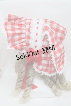 画像3: LOLITA / ギンガムチェックうさみみボンネット  赤ｘ白 S-25-07-03-1009-LO-AC-HR-ZS