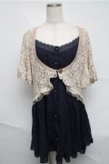 axes femme / ボレロ重ね着風ワンピース  オフｘ紺 S-25-07-03-1027-AX-OP-HR-ZS